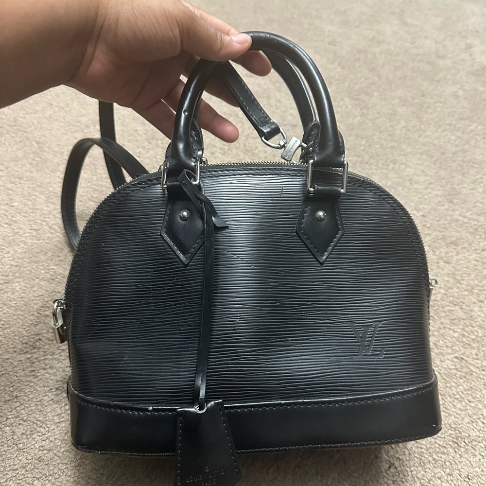 Louis Vuitton Black Epi Leather Alma Satchel